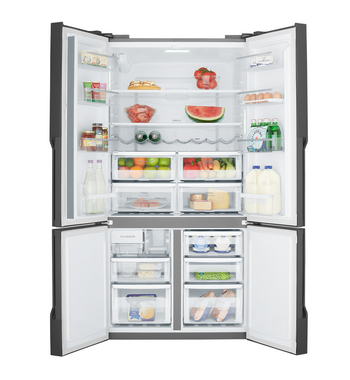 Westinghouse 564L Plumbed French Quad Door Refrigerator Matte Black WQE5650BA