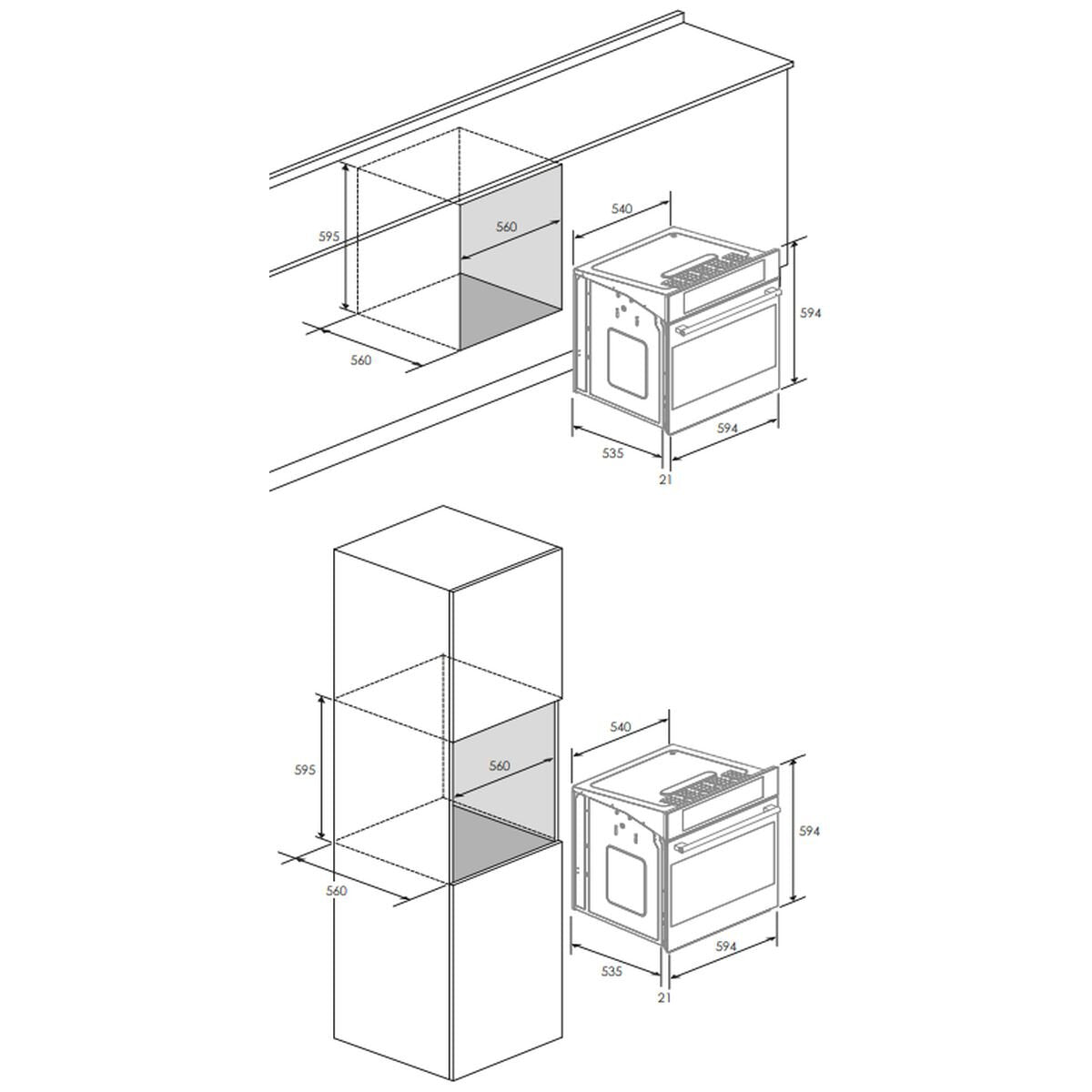 Artusi 60cm Multifunction Built In Pyrolytic Oven Matte Black AO6000MBP — product image 2
