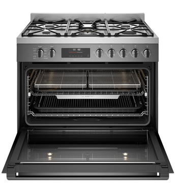Westinghouse 90cm Dual Fuel Pyrolytic Freestanding Oven with SteamBake-Dark Stainless Steel WFEP9717DD