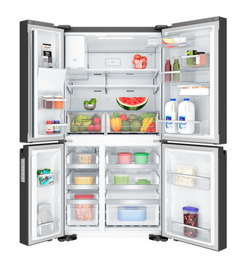Westinghouse 609L Quad Door Fridge with Ice and Water Door Dispenser Matte Black WQE6170BB