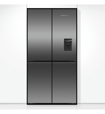 Fisher & Paykel Series 7 538L Quad Door Refrigerator with Ice and Water Black Stainless Steel RF605QNUVB1