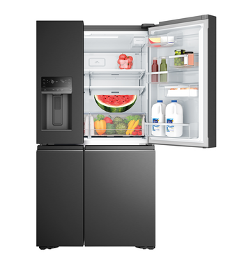 Westinghouse 609L Quad Door Fridge with Ice and Water Door Dispenser Matte Black WQE6170BB