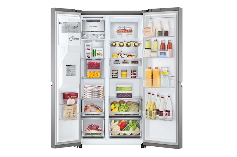LG 635L Side By Side Fridge Stainless Steel GS-D635PLC